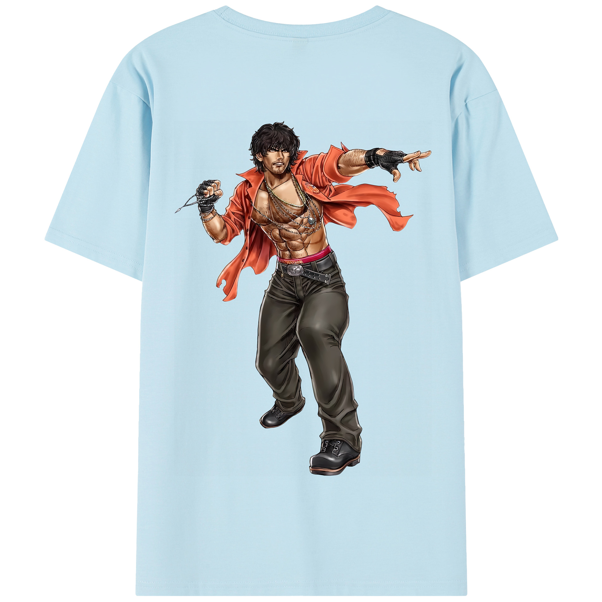 （画像用） 北斗の拳 Fist of the North Star 綿100％半袖Tシャツ（背面プリント）